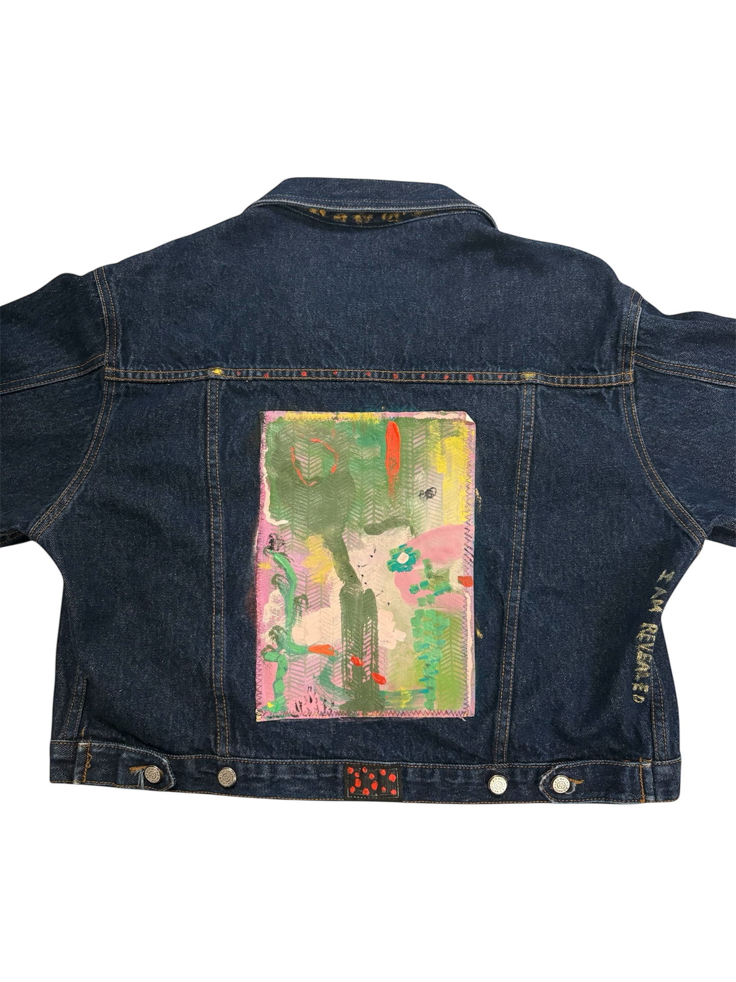 Abstract Denim Jacket by Little b (Size: Cropped M)