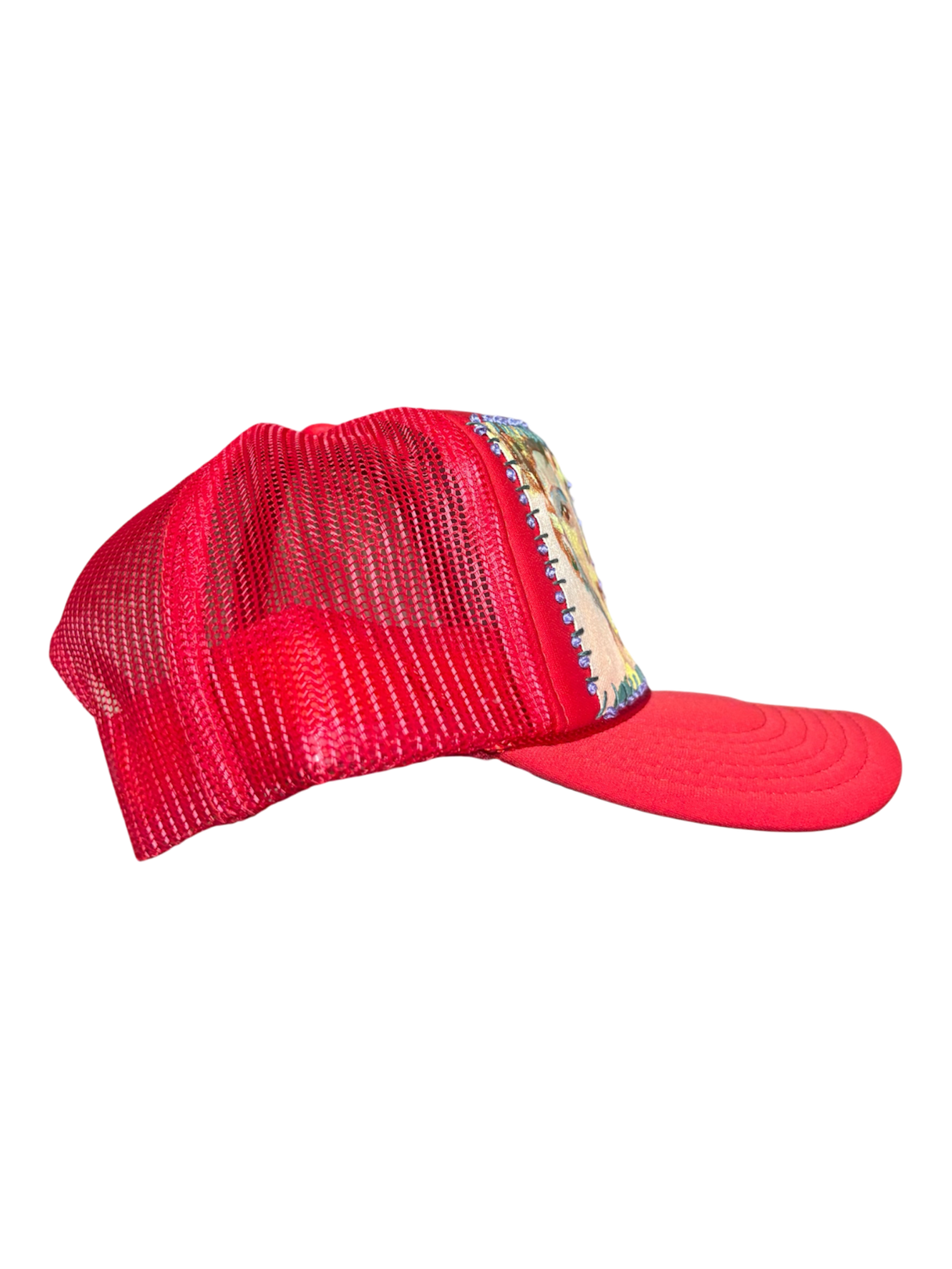 'Made In His Image' Hand-Painted & Stitched Portrait on Strap-back Trucker by Makenna M. • Unisex