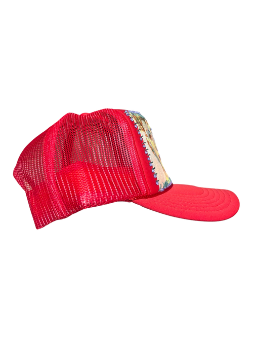 'Made In His Image' Hand-Painted & Stitched Portrait on Strap-back Trucker by Makenna M. • Unisex