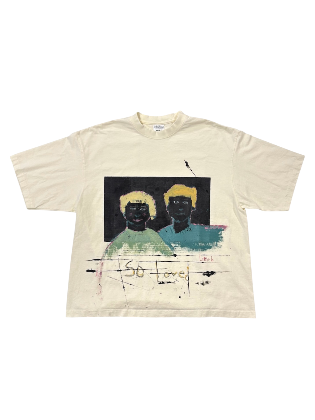 Hand-Painted Portraits on Boxy Cropped ‘So Loved’ Tee by Little b • 2XL
