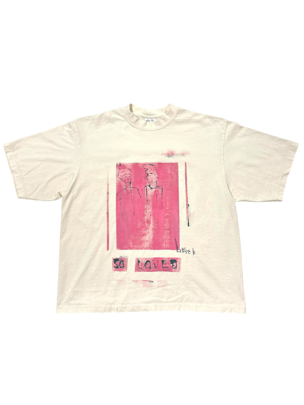 Hand-Painted ‘So Loved’ Boxy Cropped Tee by Little b • Unisex • XL