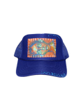 'Made In His Image' Hand-Painted & Embroidered Portrait on a Purple Strap-back Trucker by Makenna Morales • Unisex