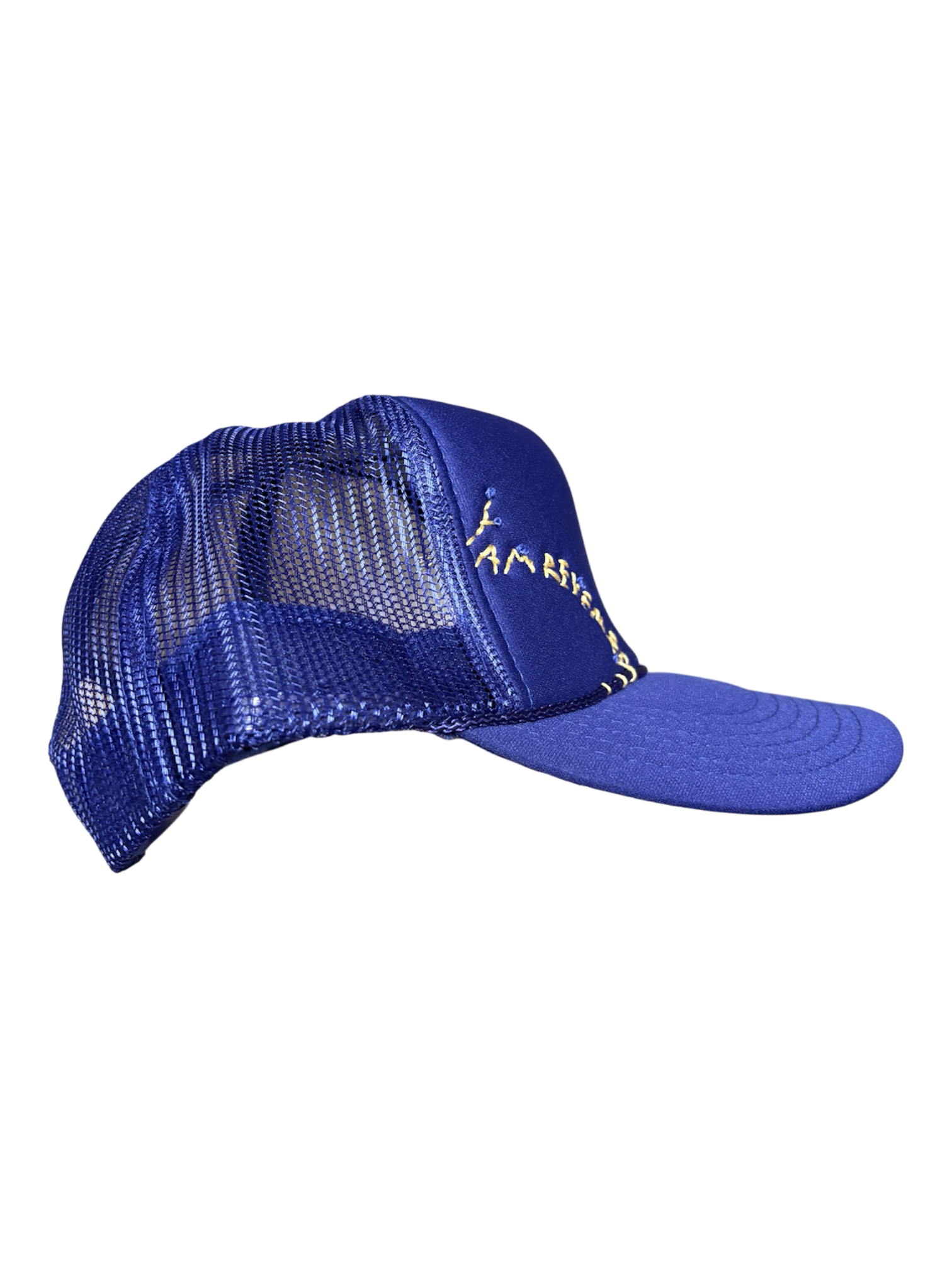 Hand-Embroidered Purple Wildflowers on Strap-back Trucker by JBM • Unisex