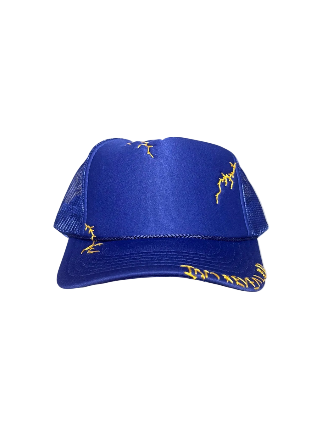 Hand-Embroidered Lightning on Purple Strap-back Trucker by JBM • Unisex