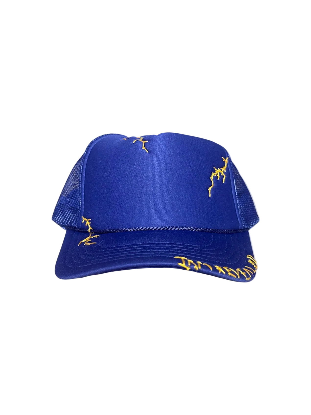 Hand-Embroidered Lightning on Purple Strap-back Trucker by JBM • Unisex