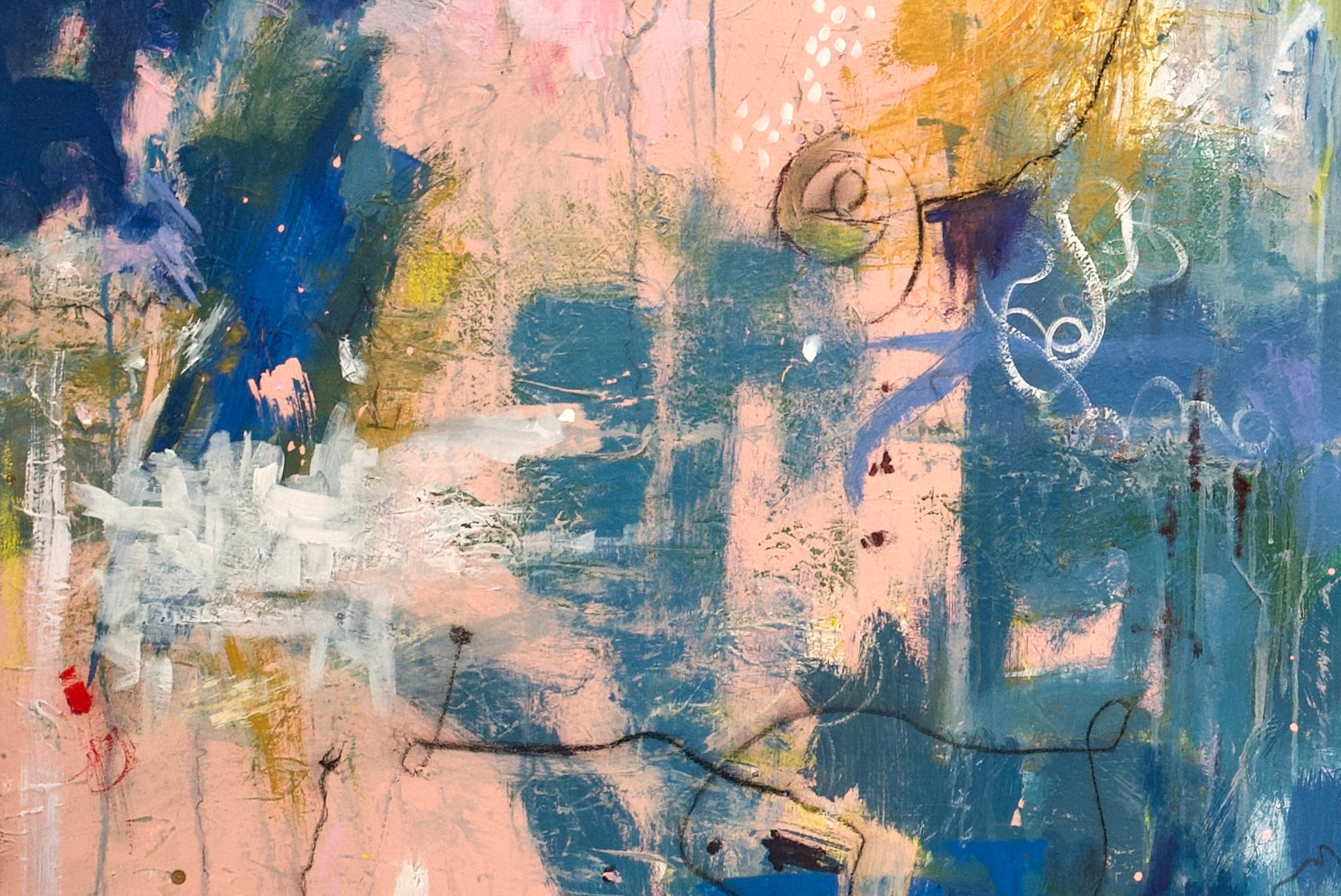 Original ‘Birth 2 Born Again’ Mixed Media Abstract by Beth Little - 72in. x 54in