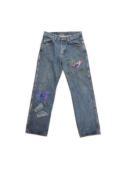 Bird & Butterfly Denim Jeans by Little b (Size: 33) - I AM REVEALED