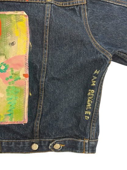 Abstract Denim Jacket by Little b (Size: Cropped M)