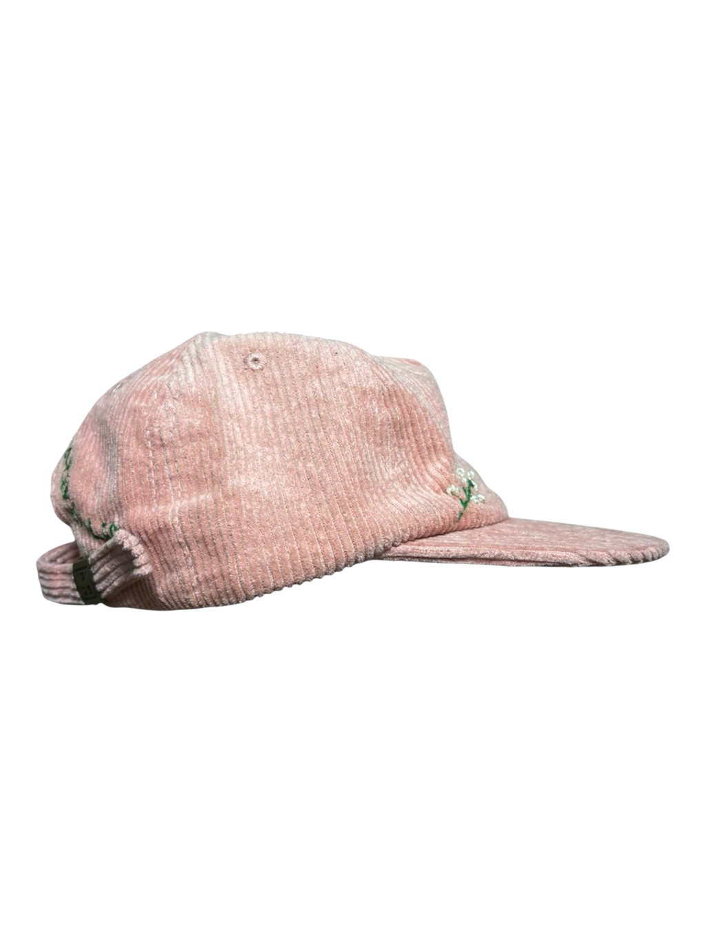 Hand-Stitched Baby’s Breath Flowers on Suede Strapback by JBM • Unisex
