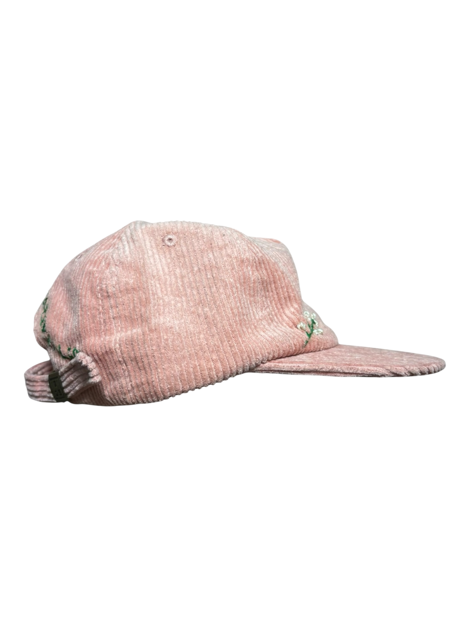 Hand-Stitched Baby’s Breath Flowers on Suede Strapback by JBM • Unisex