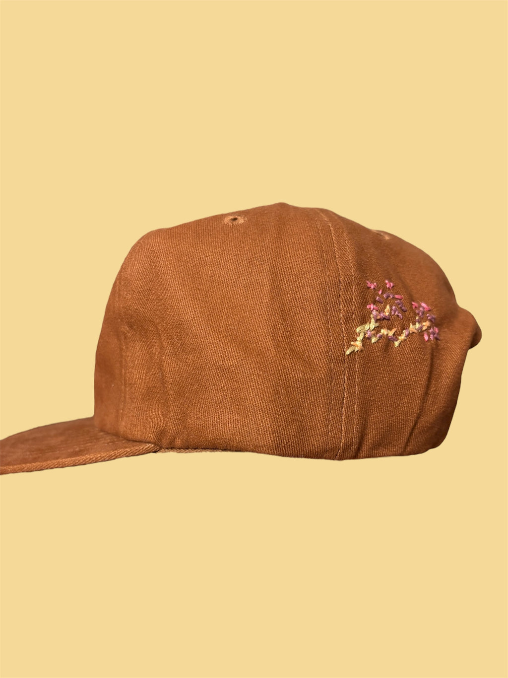 Hand-Stitched Vine Design on Cotton Snapback by JBM • Unisex