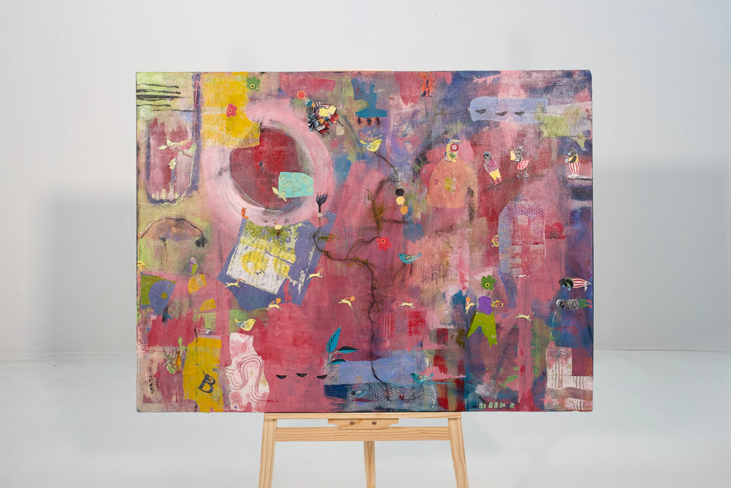 Original Garden Mixed Media Abstract by Beth Little  - 36x48 Inches