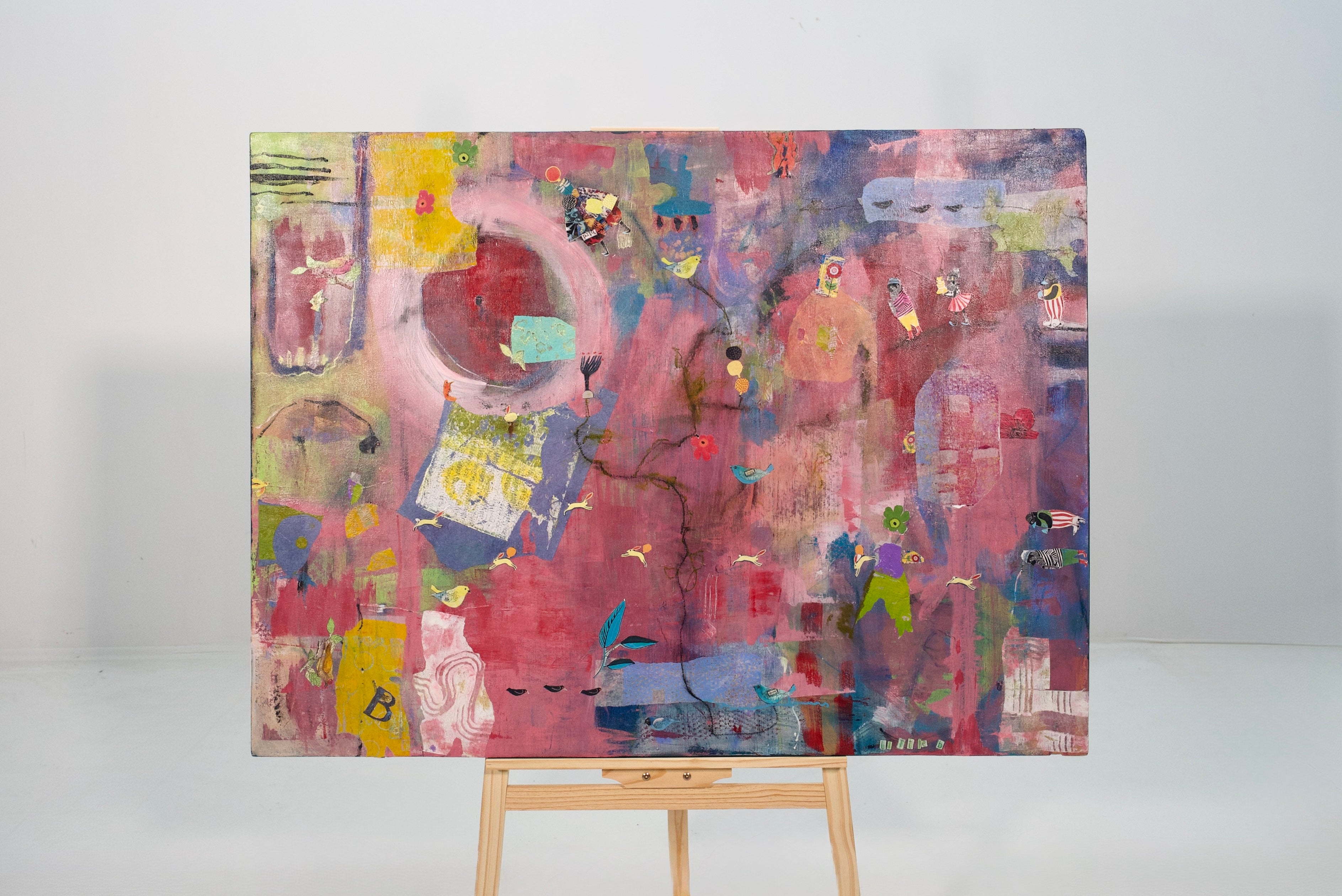 Original Garden Mixed Media Abstract by Beth Little  - 36x48 Inches