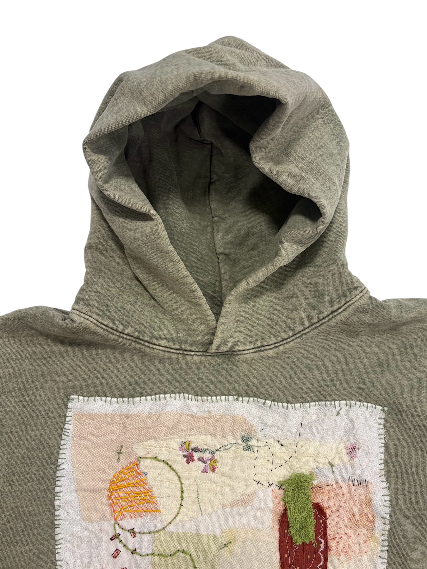 1/1 Stitched Mineral Green Hoodie by Little b (Size: S) - I AM REVEALED