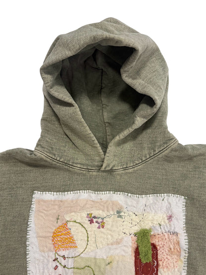 1/1 Stitched Mineral Green Hoodie by Little b (Size: S) - I AM REVEALED