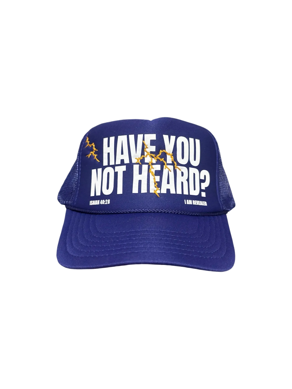 Hand-Stitched Lightning on Purple Trucker