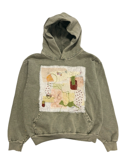 1/1 Stitched Mineral Green Hoodie by Little b (Size: S)