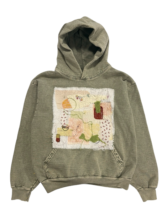 1/1 Stitched Mineral Green Hoodie by Little b (Size: S)