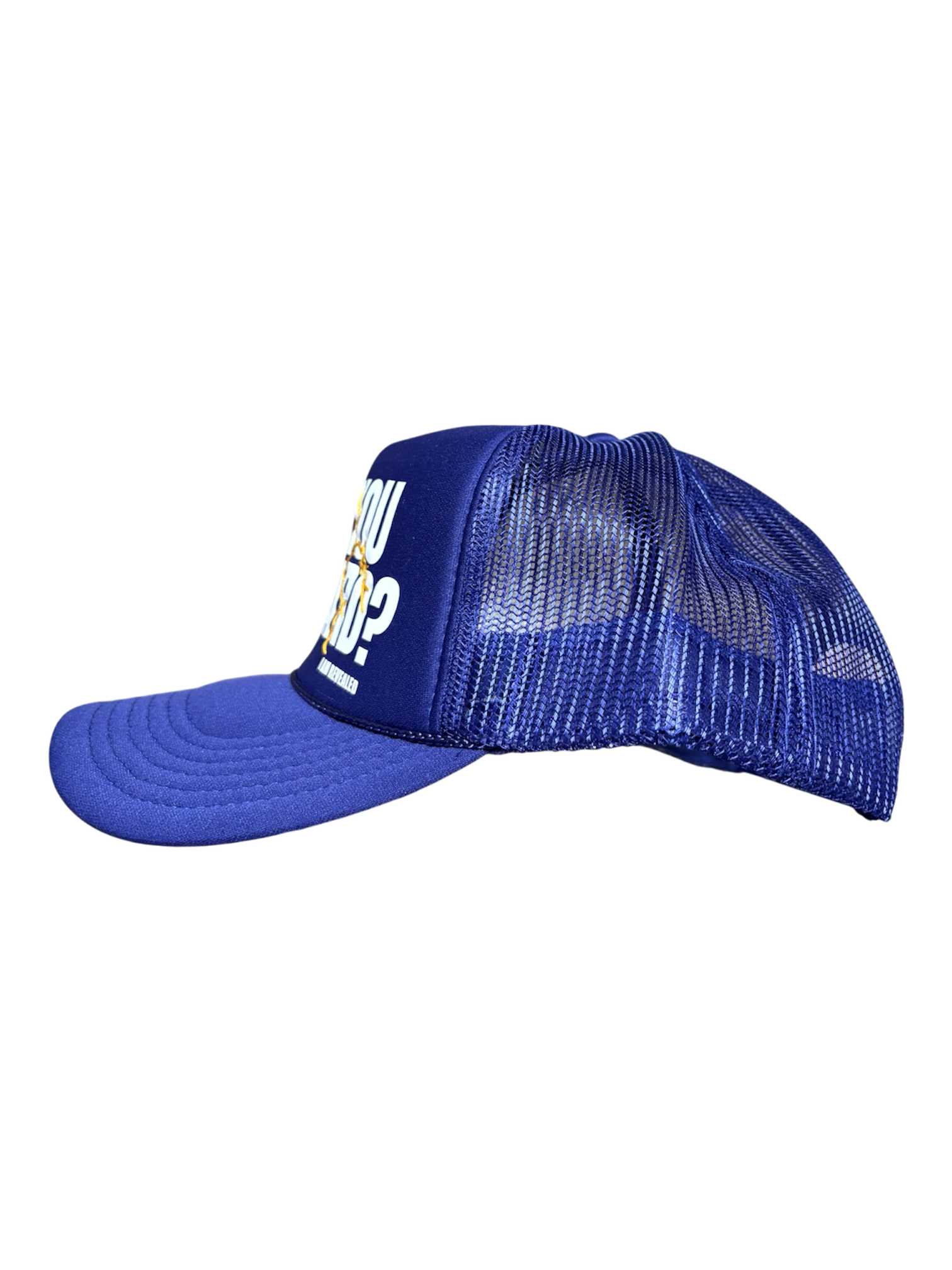 Hand-Stitched Lightning on Purple Trucker