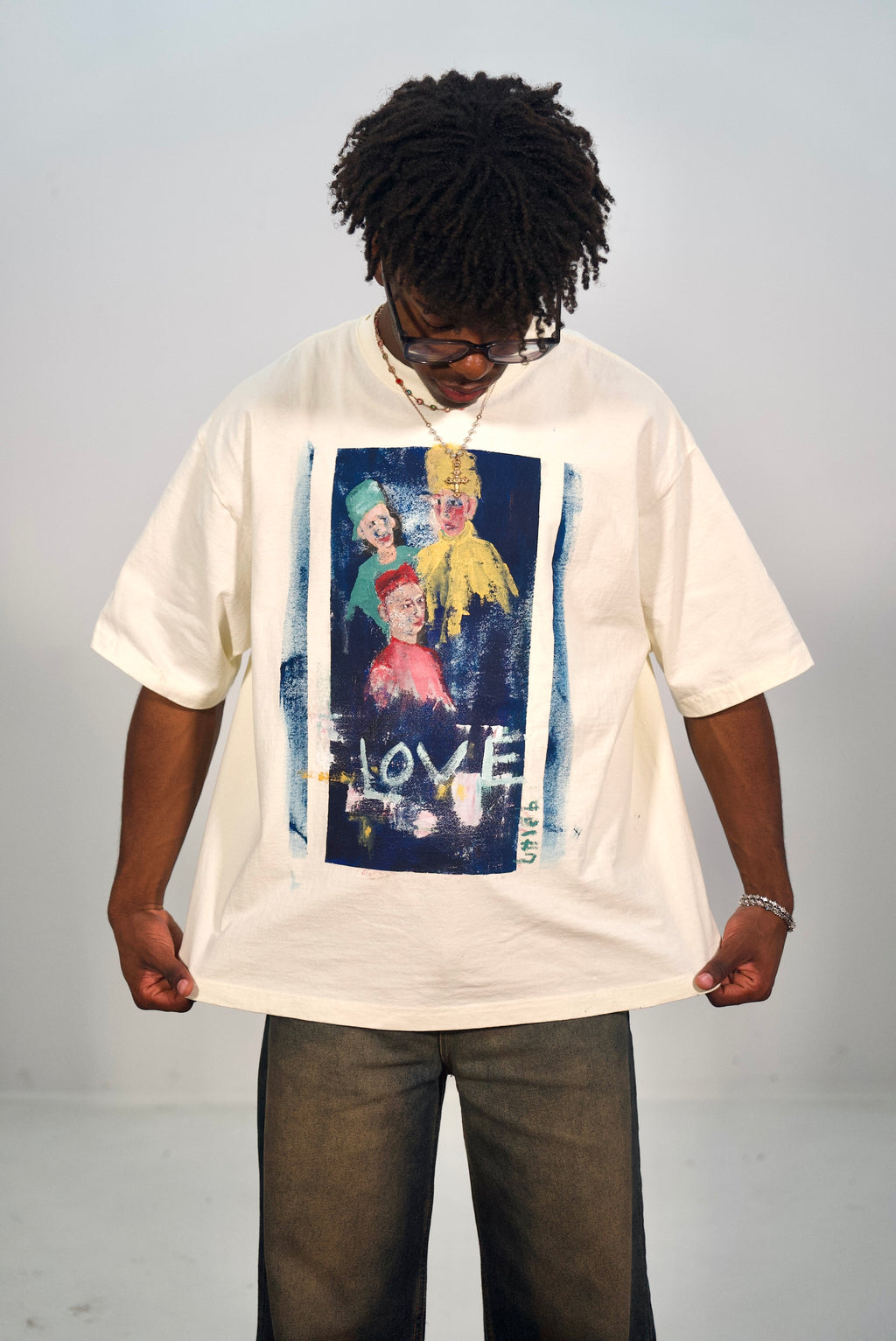 Hand-Painted ‘So Loved’ Boxy Cropped Tee by Little b • Unisex • 2XL