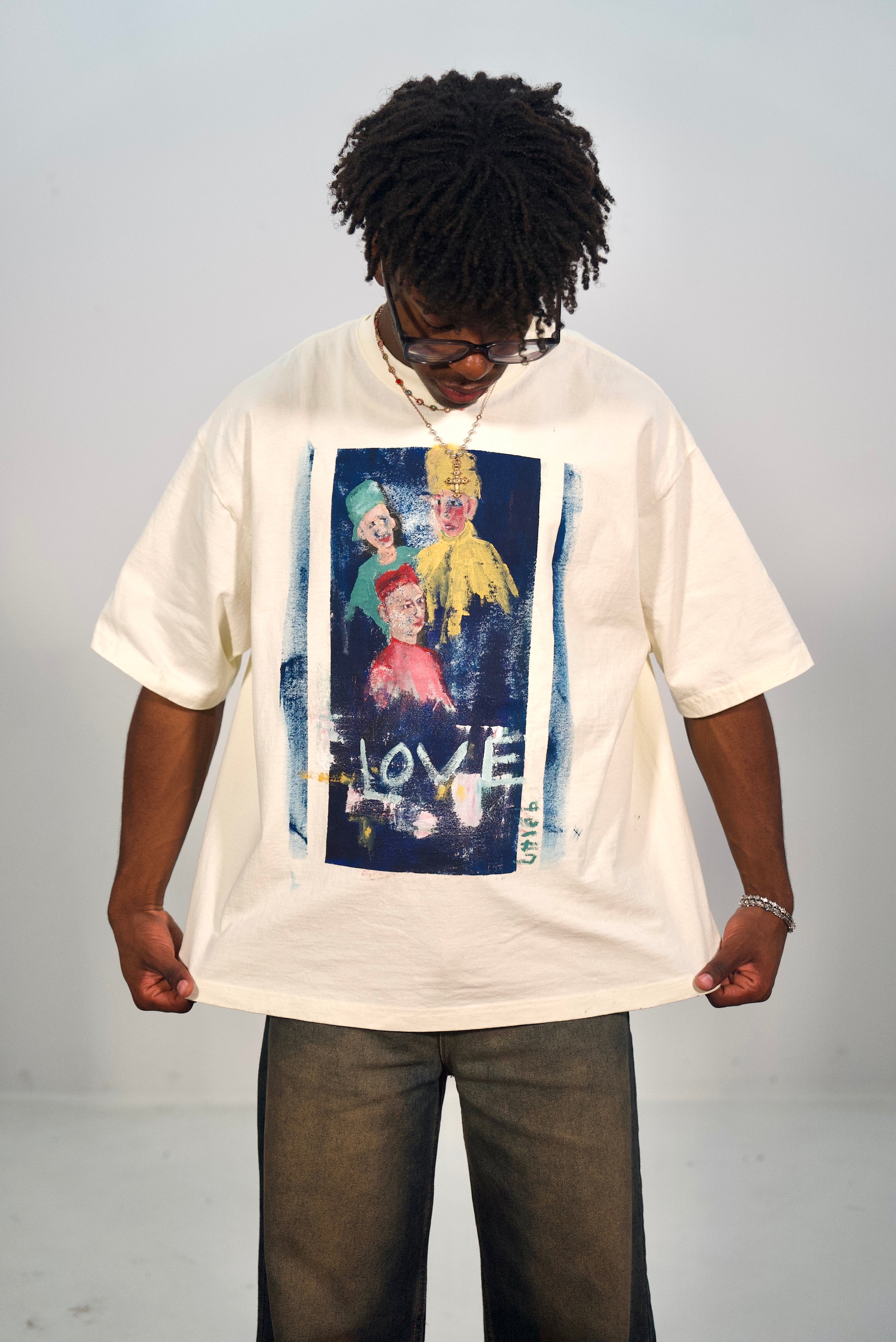 Hand-Painted ‘So Loved’ Boxy Cropped Tee by Little b • Unisex • 2XL