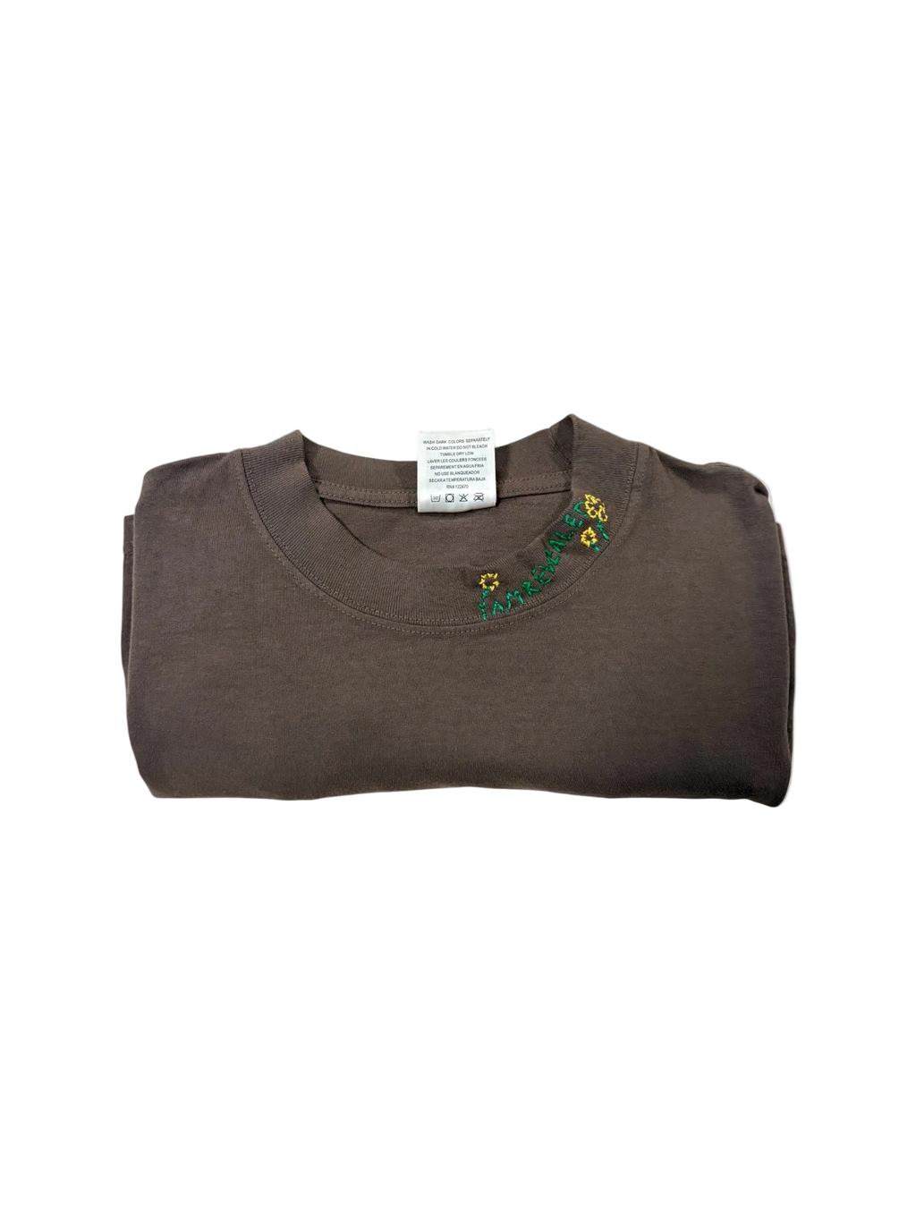 IAR Hand-Stitched Sunflower Design on Oversized Drop Shoulder Boxy Tee by JBM • Unisex • L