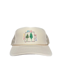 Hand-Embroidered Abstract Trees on a Cream Strap-back Trucker by Beth Little • Unisex