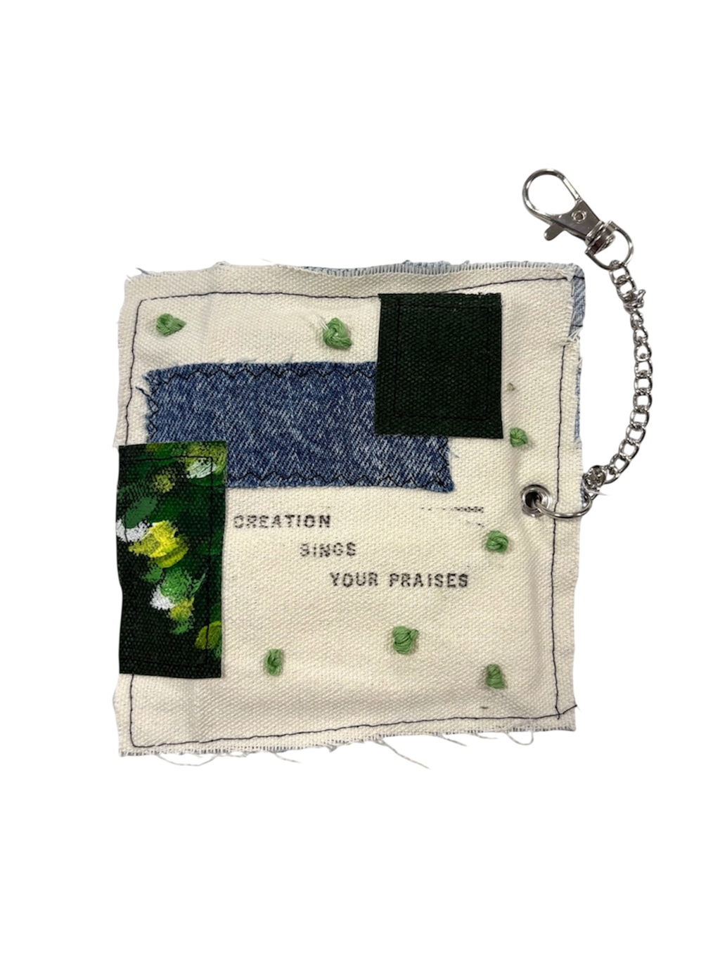 Hand-Stitched and Painted Bag and Keychain Accessory by The Kings Misfit Kid