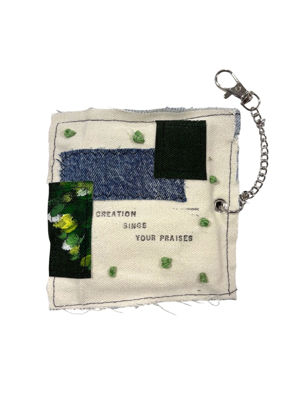 Hand-Stitched and Painted Bag and Keychain Accessory by The Kings Misfit Kid