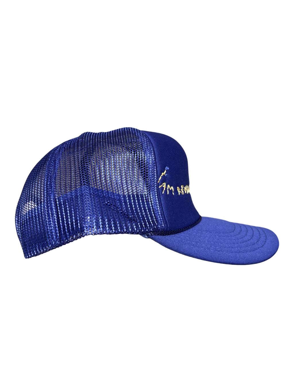 Hand-Embroidered Purple Wildflowers on Strap-back Trucker by JBM • Unisex