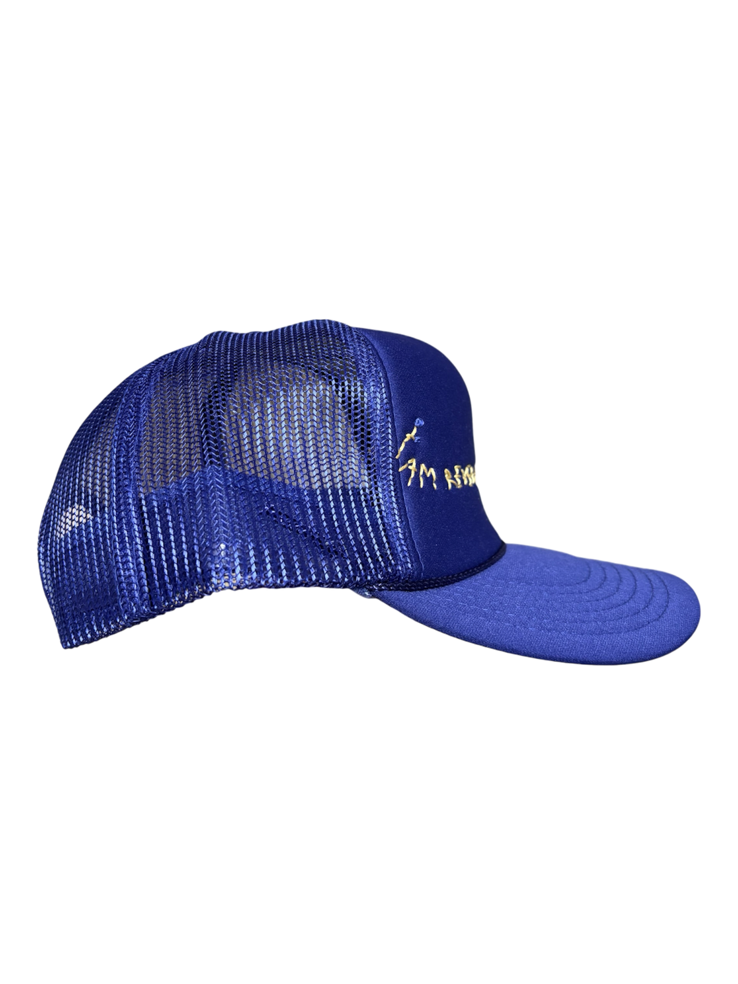 Hand-Embroidered Purple Wildflowers on Strap-back Trucker by JBM • Unisex