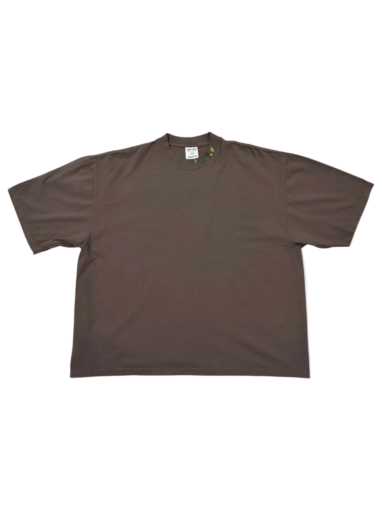 IAR Hand-Stitched Sunflower Design on Oversized Drop Shoulder Boxy Tee by JBM • Unisex • L