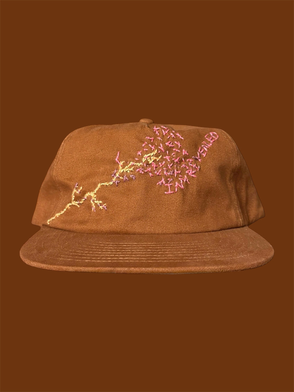 Hand-Stitched Vine Design on Cotton Snapback by JBM • Unisex
