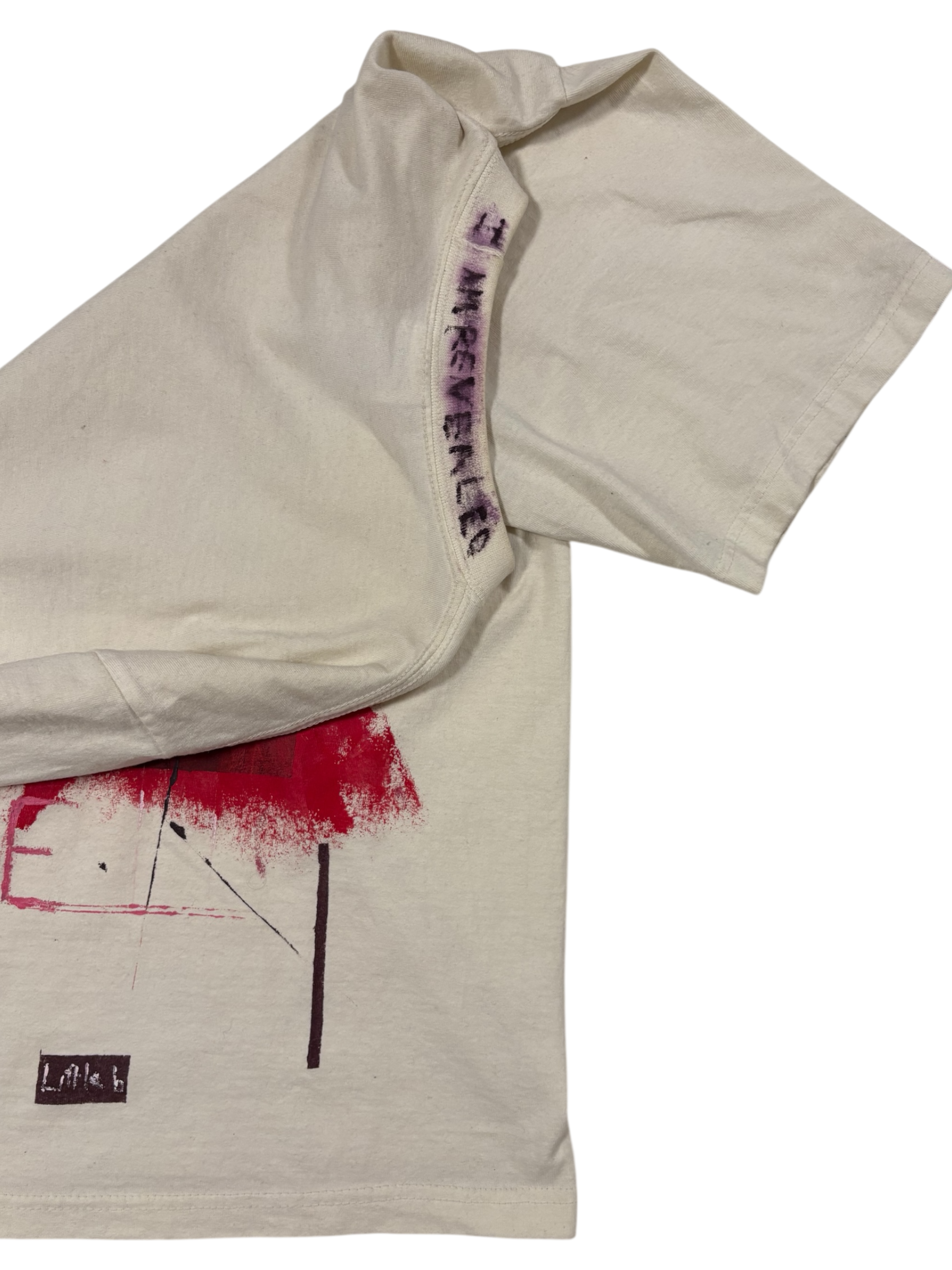 Hand-Painted ‘Love’ Boxy Cropped Tee by Little b • Unisex • L