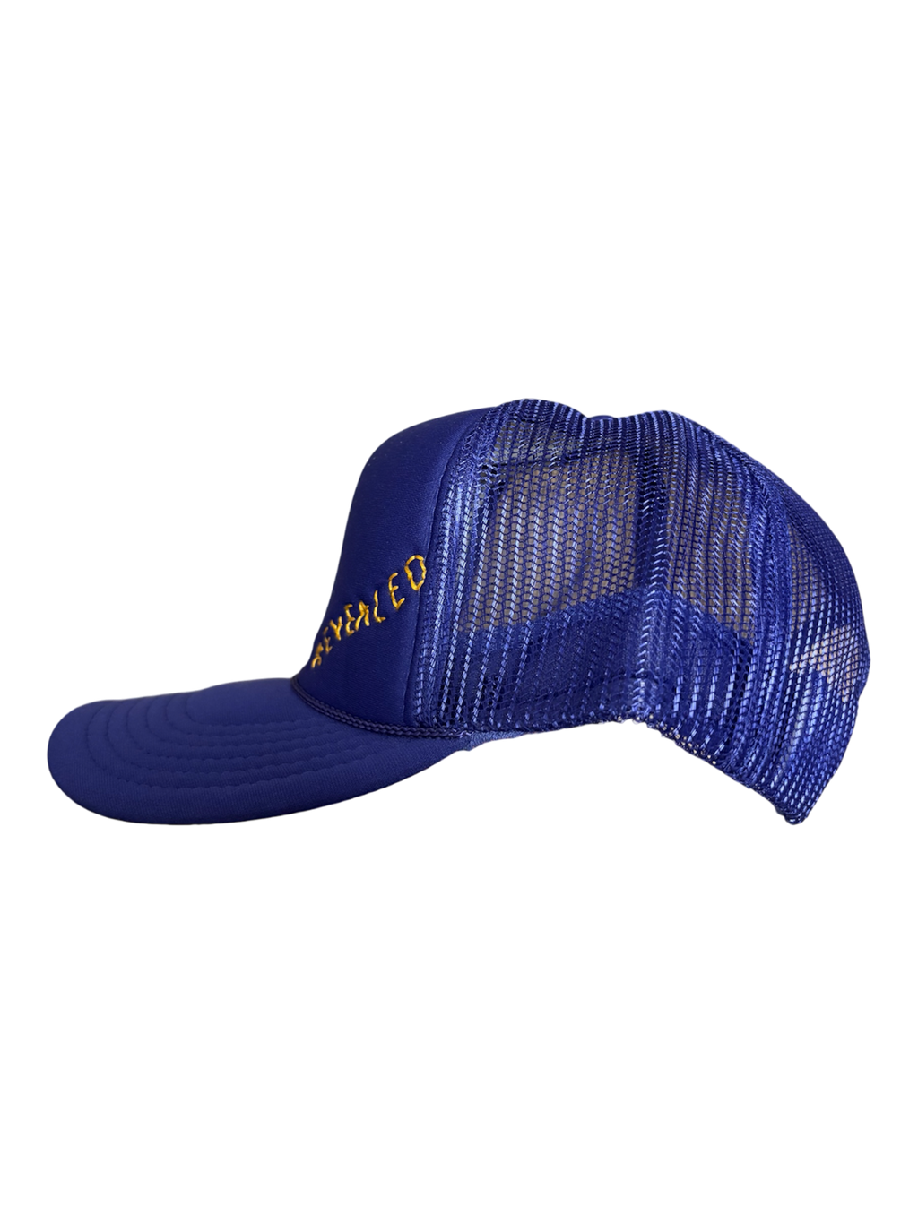 IAR Hand-Embroidered Wildflower on Purple Strap-back Trucker by JBM • Unisex