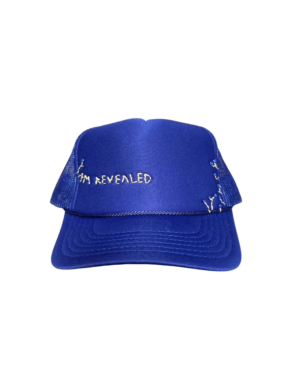 Hand-Embroidered Purple Wildflowers on Strap-back Trucker by JBM • Unisex