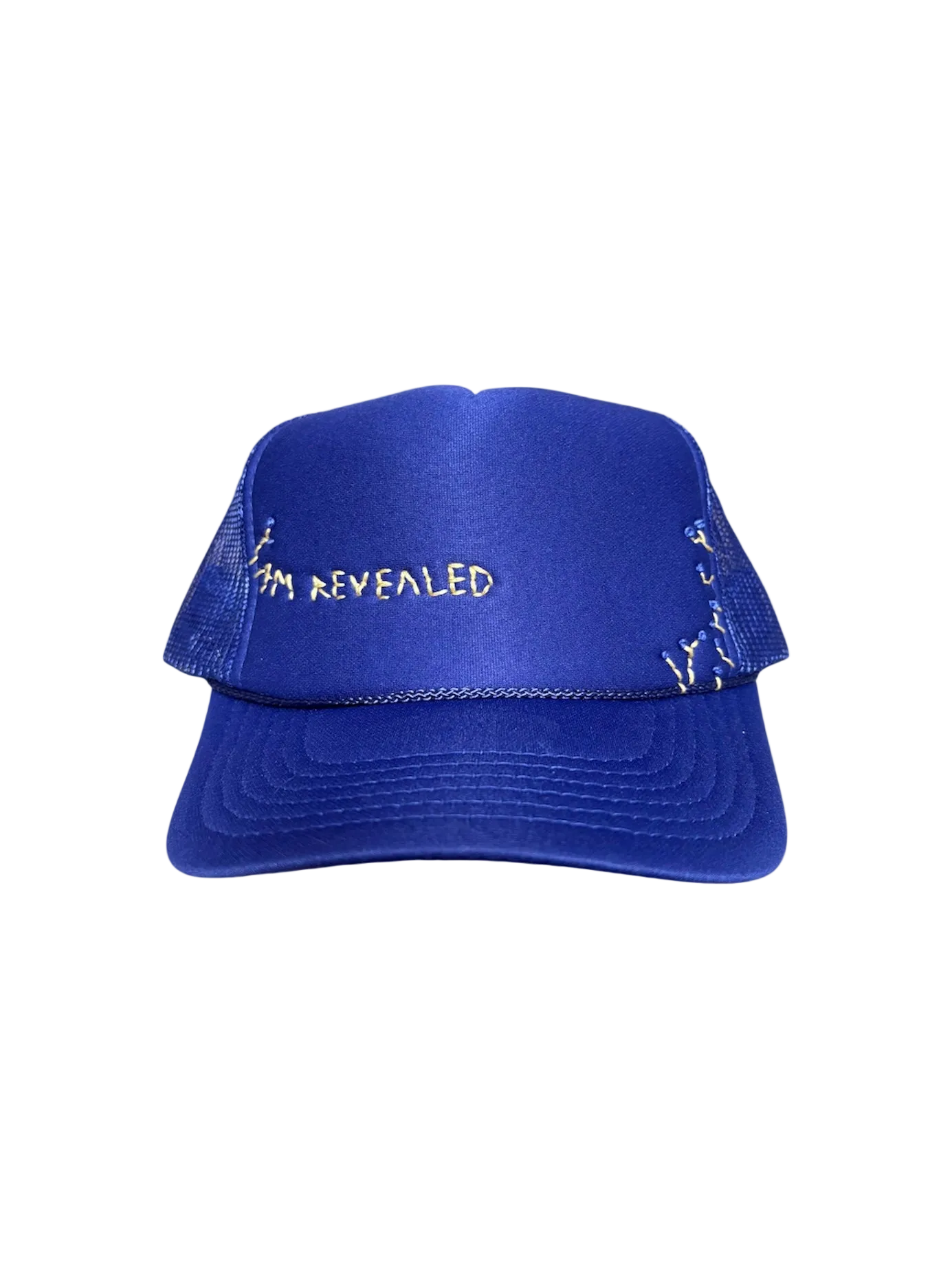 Hand-Embroidered Purple Wildflowers on Strap-back Trucker by JBM • Unisex