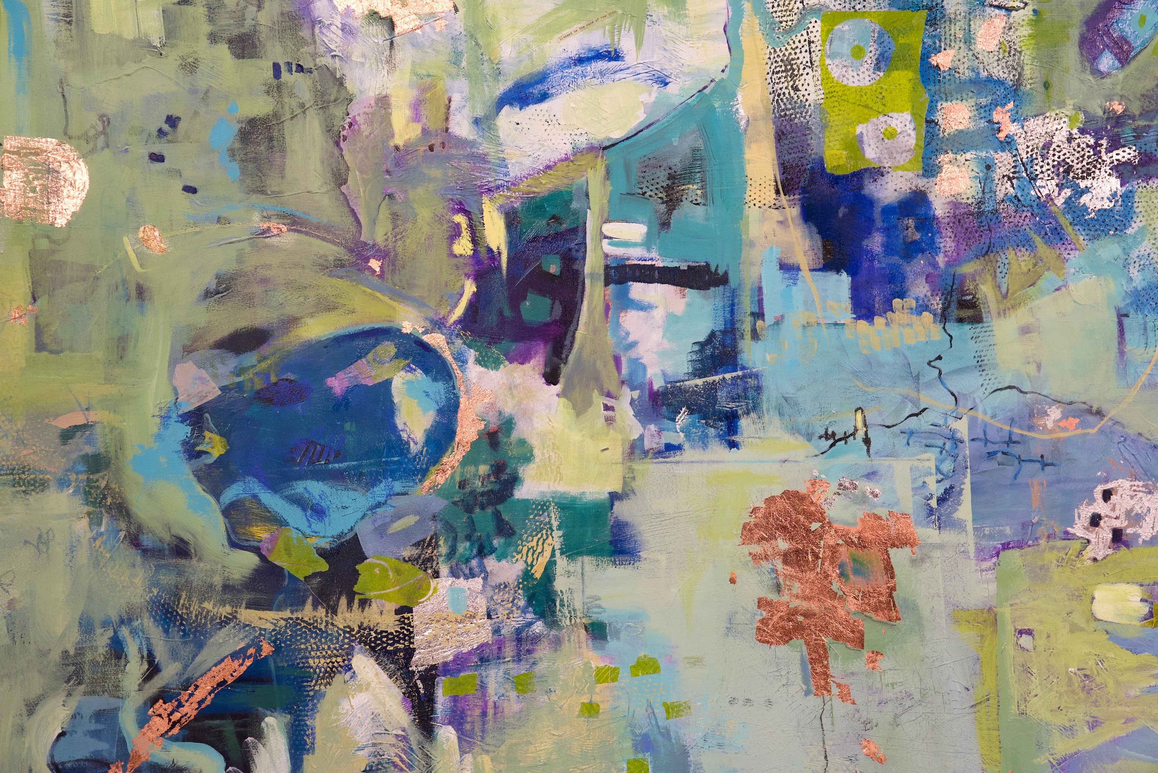 Life In The Country Original Mixed Media Abstract by Beth Little - 72in. x 54in