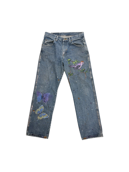 Bird & Butterfly Denim Jean by Little b (Size: 33)