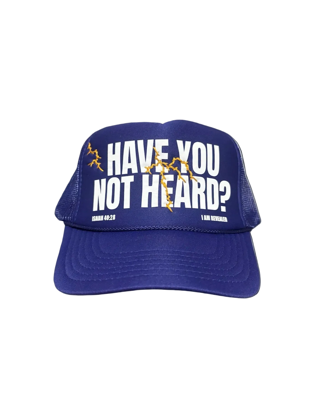 Hand-Stitched Lightning on Purple Trucker