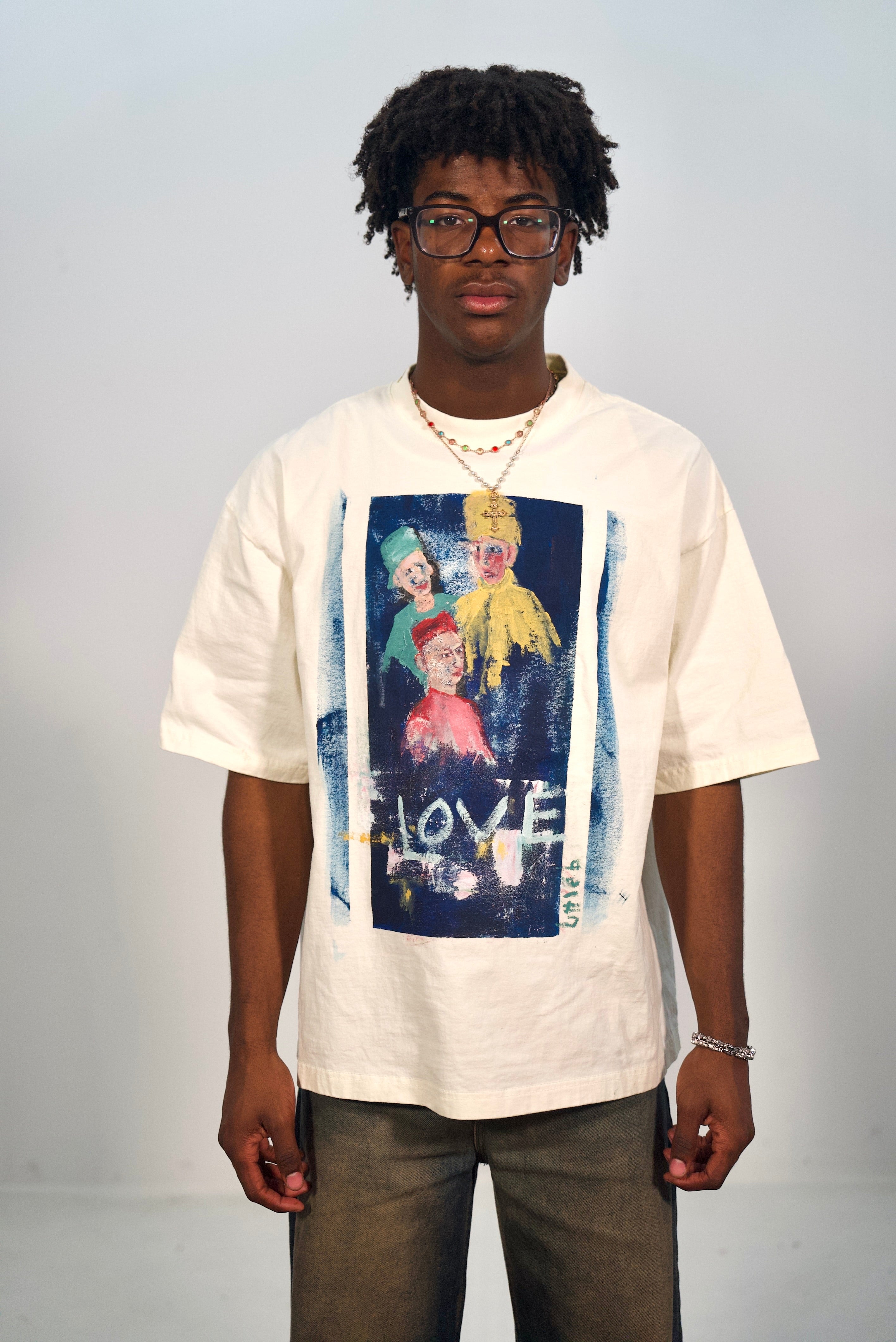 Hand-Painted ‘So Loved’ Boxy Cropped Tee by Little b • Unisex • 2XL