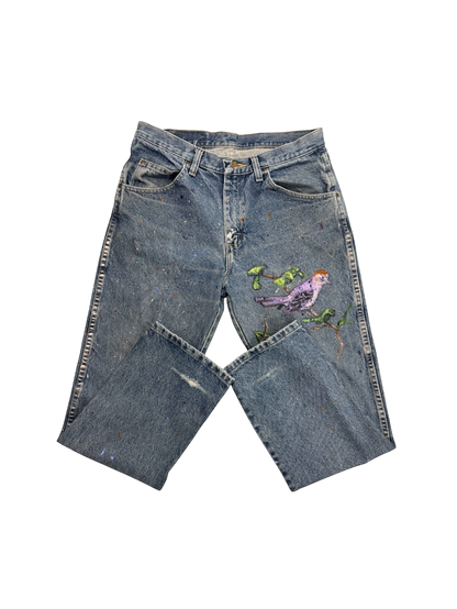 Bird & Butterfly Denim Jean by Little b (Size: 33)