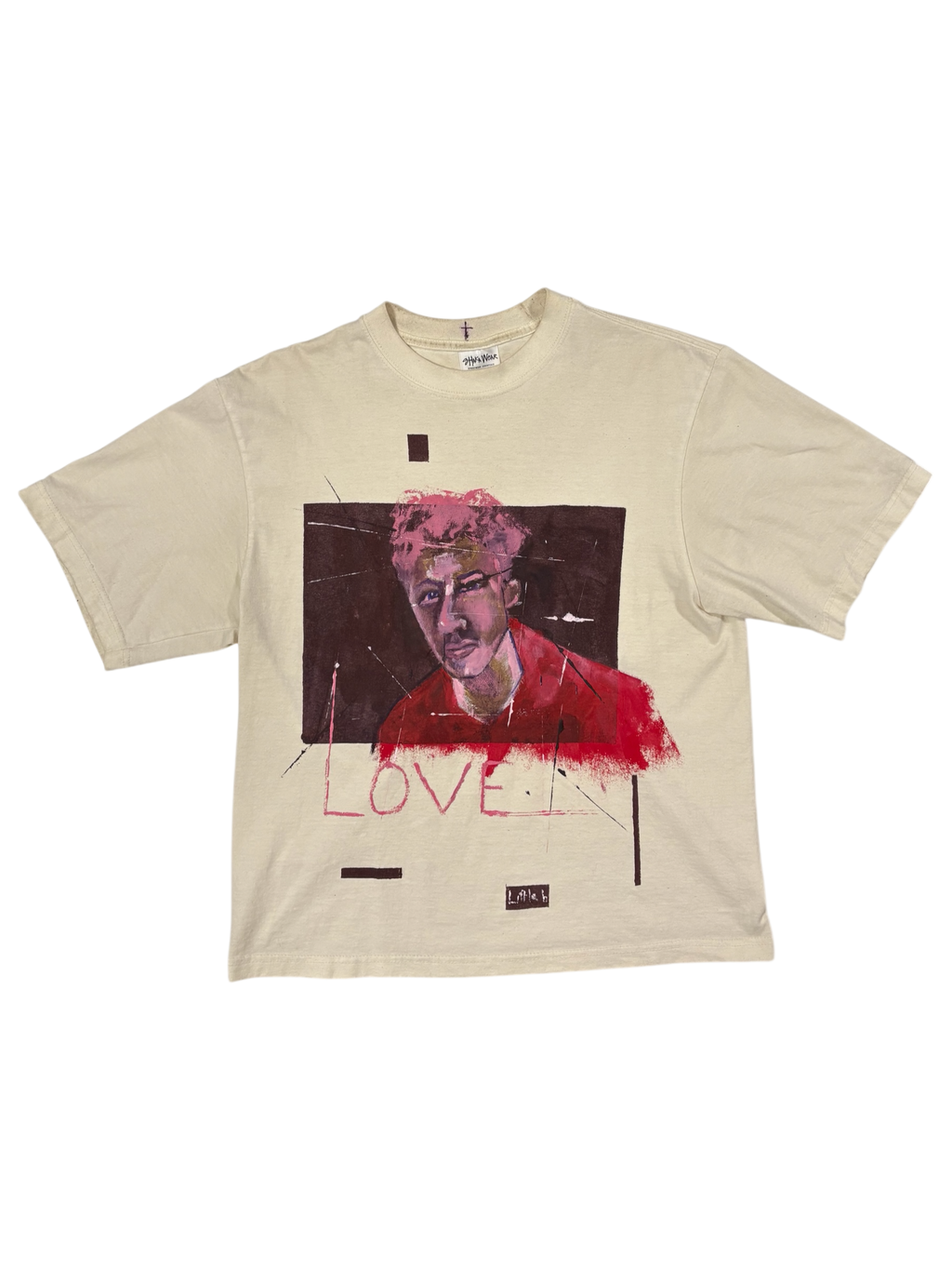 Hand-Painted ‘Love’ Boxy Cropped Tee by Little b • Unisex • L