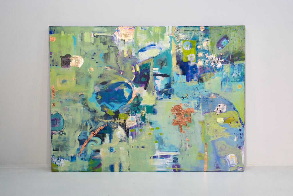 Life In The Country Original Mixed Media Abstract by Beth Little - 72in. x 54in