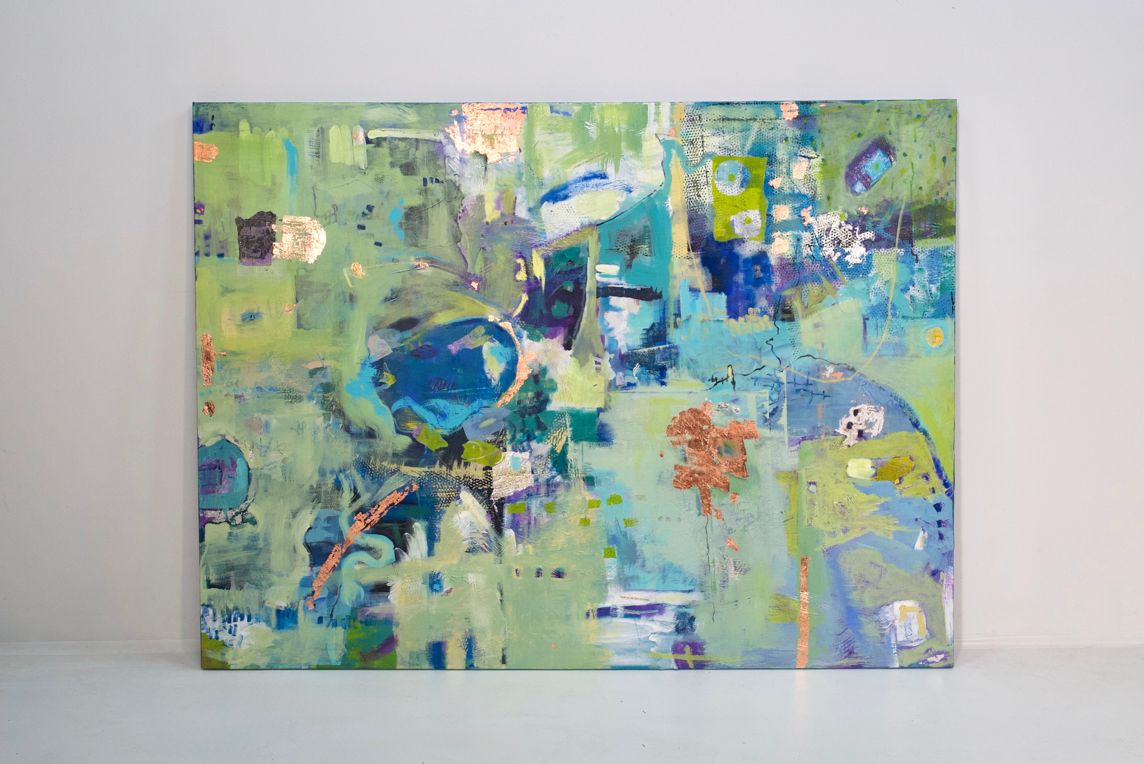 Life In The Country Original Mixed Media Abstract by Beth Little - 72in. x 54in