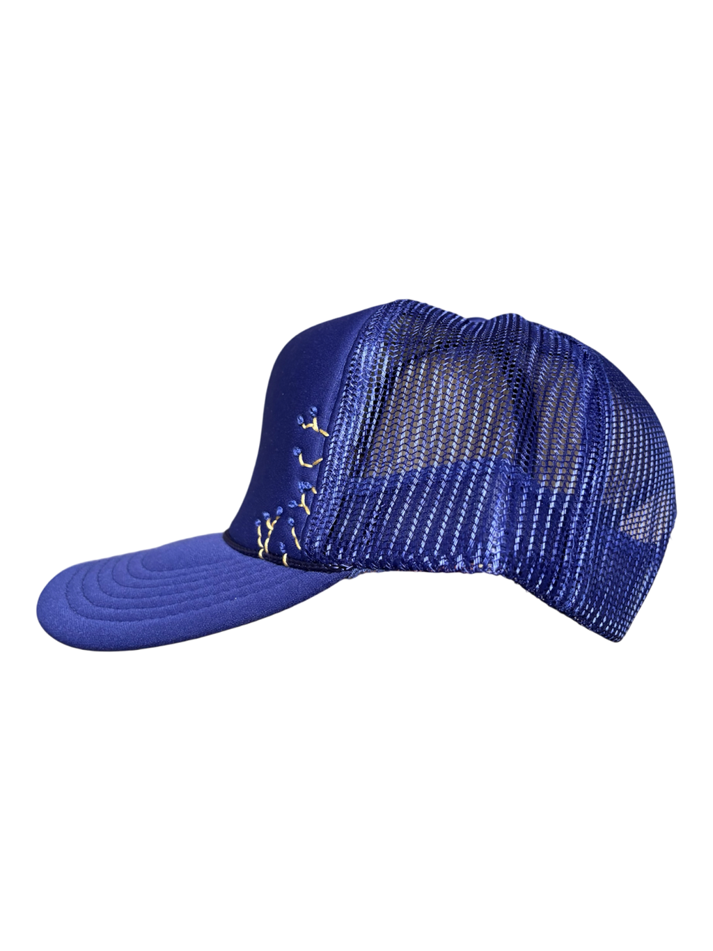 Hand-Embroidered Purple Wildflowers on Strap-back Trucker by JBM • Unisex