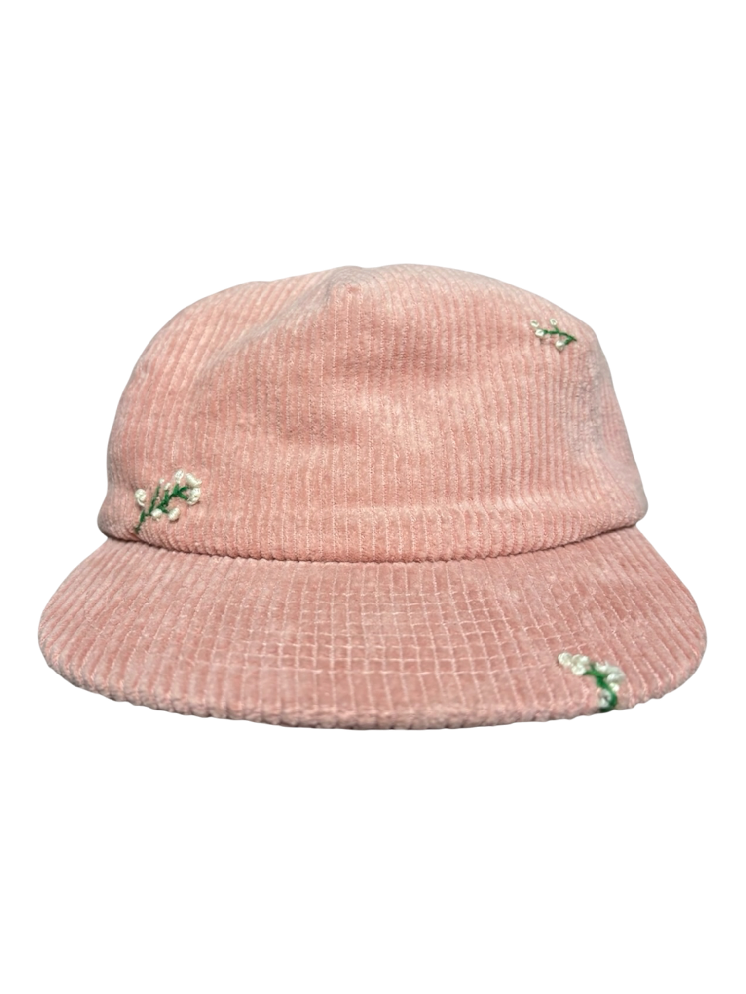 Hand-Stitched Baby’s Breath Flowers on Suede Strapback by JBM • Unisex
