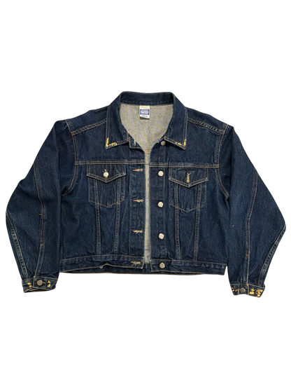 Abstract Denim Jacket by Little b (Size: Cropped M)