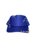 Lightning Hand-Embroidered Lightning on Purple Strap-back Trucker by JBM • Unisex