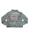 Hand-Painted and Stitched Portraits on Denim Jacket by Little b • Women’s • M
